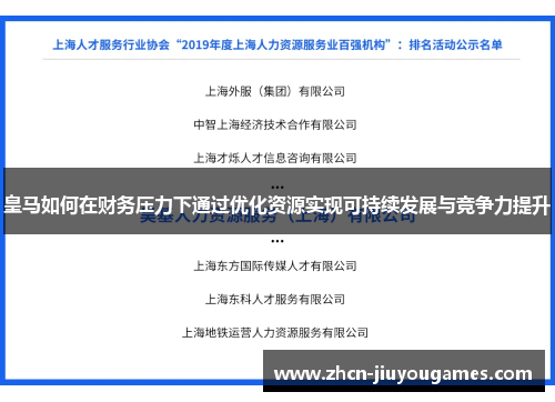 皇马如何在财务压力下通过优化资源实现可持续发展与竞争力提升