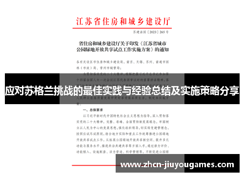 应对苏格兰挑战的最佳实践与经验总结及实施策略分享